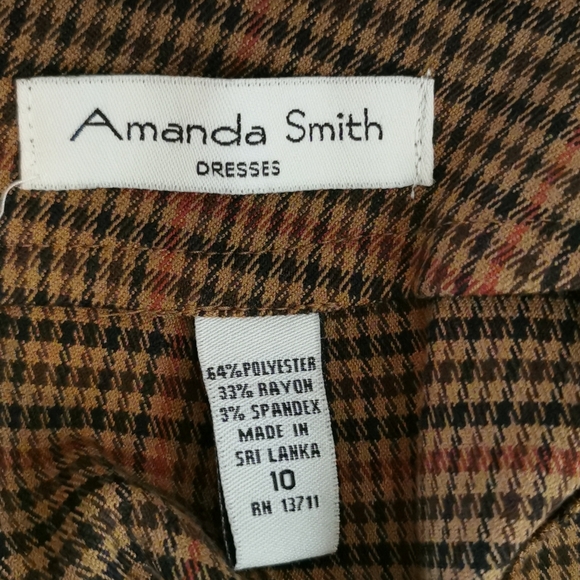 Amanda Smith Vintage 80s Brown Plaid Skirt Retro Preppy Academia Fall - Picture 7 of 10